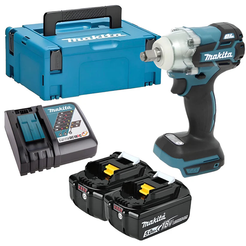 Makita Μπουλονόκλειδο Brushless - DWE285RTJ 24V x2 Μπαταρίες 5Ah Με Υποδοχή 1/2